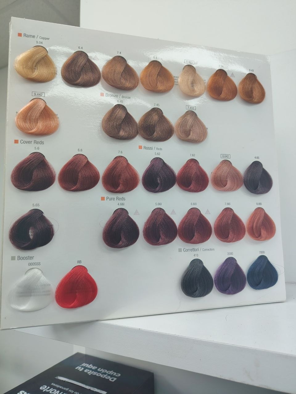 Cartilla de color profesional - tonos cobrizos y rojos