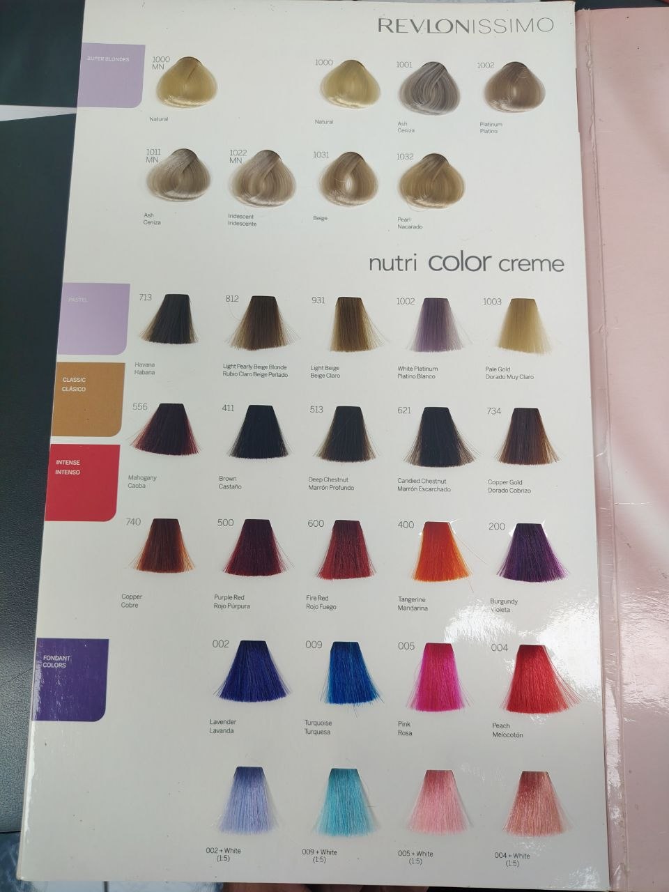 Cartilla de color profesional Revlonissimo - rubios y pasteles